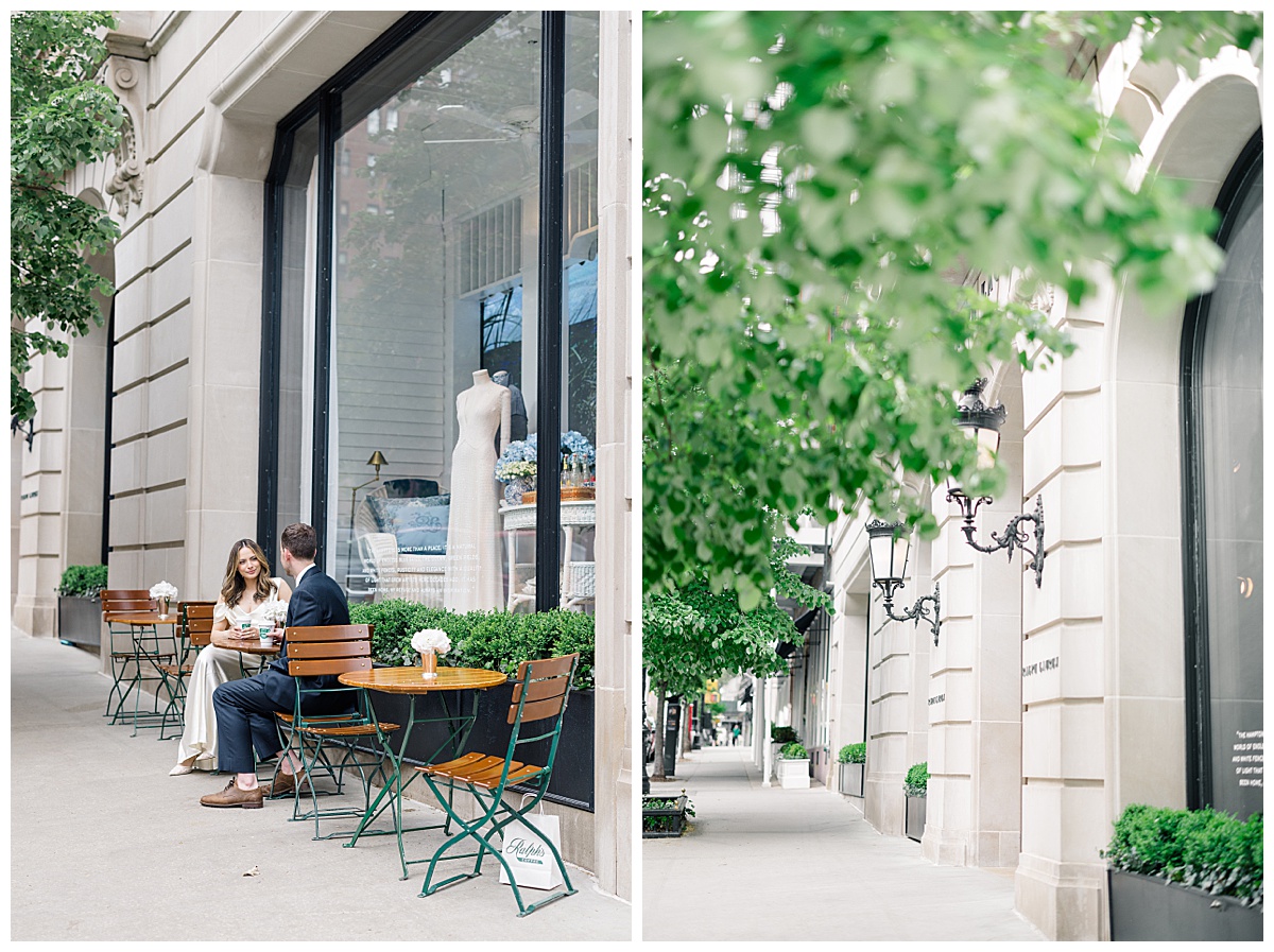 detail images of Ralphs the coffee shop in nyc, bride and groom enjoying a coffee together taken by Newport rhode island wedding photographer