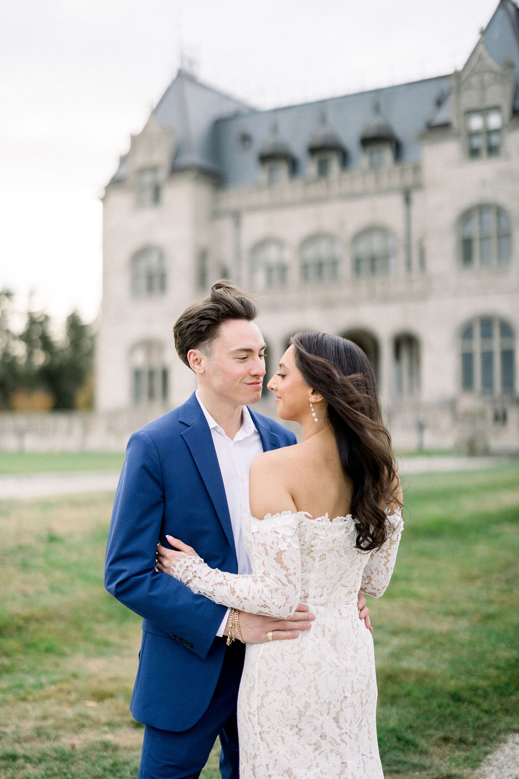Engagement Session Locations Newport | Ochre Court Engagement Session | Newport RI Wedding Photographer Brianna Graca Weddings | Fine Art Editorial Imagery at Coastal Mansion Wedding Venues