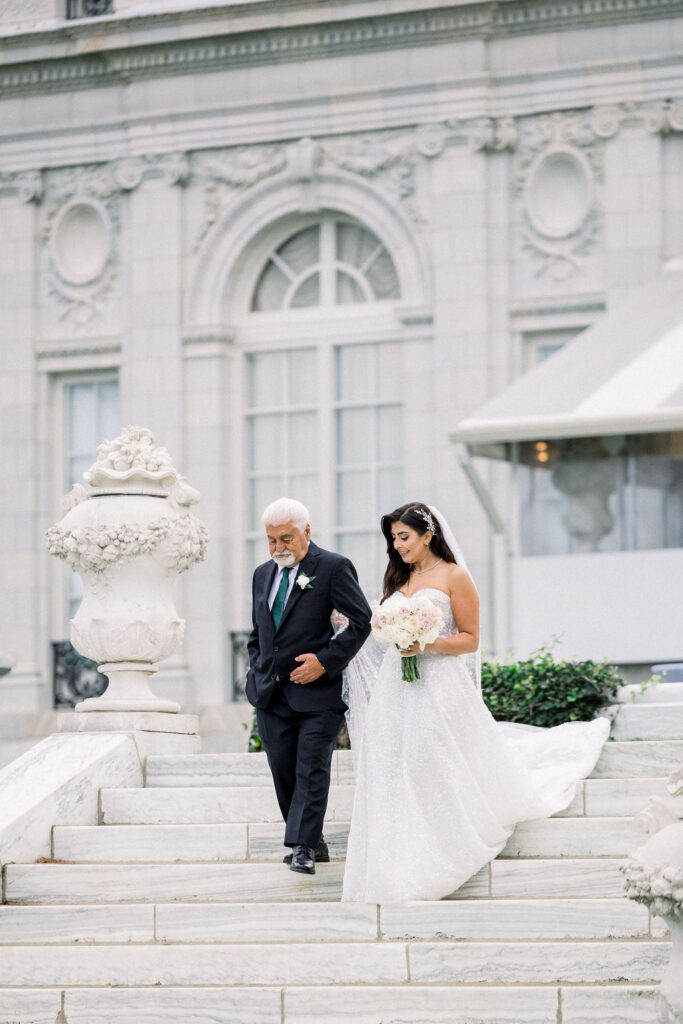 Rosecliff Mansion Wedding | Newport RI Wedding Photographer Brianna Graca Weddings | Fine Art Editorial Imagery at Coastal Mansion Wedding Venues