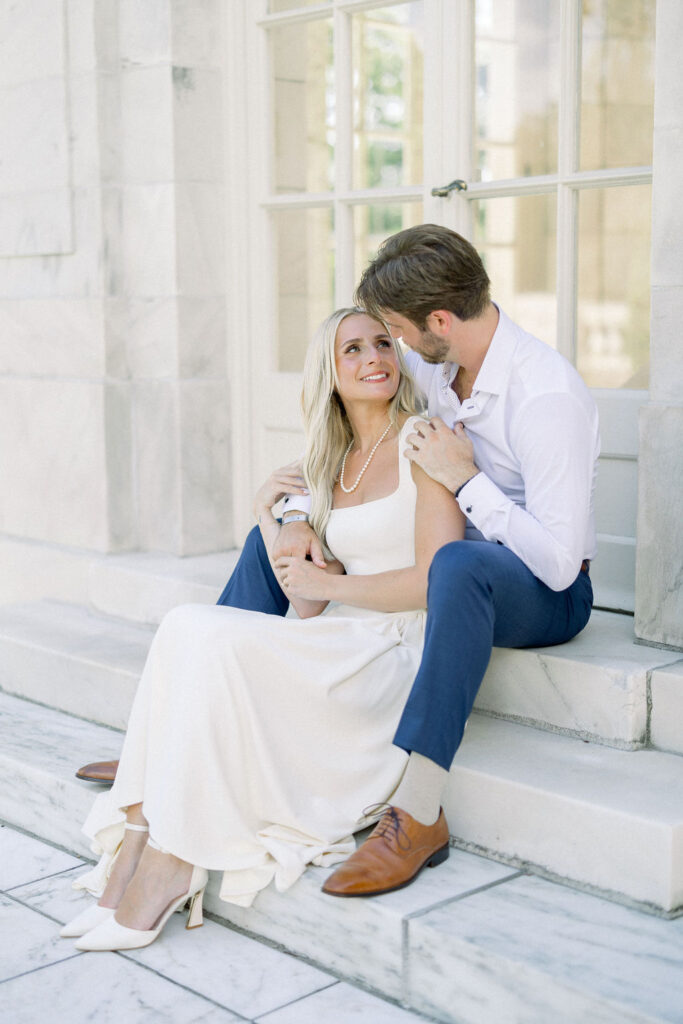 Elms Mansion Newport Engagement Session | Newport RI Wedding Photographer Brianna Graca Weddings | Fine Art Editorial Imagery at Coastal Mansion Wedding Venues