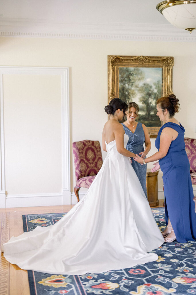 Tupper Manor Wedding | Newport RI Wedding Photographer Brianna Graca Weddings | Fine Art Editorial Imagery at Coastal Mansion Wedding Venues | Bride getting ready